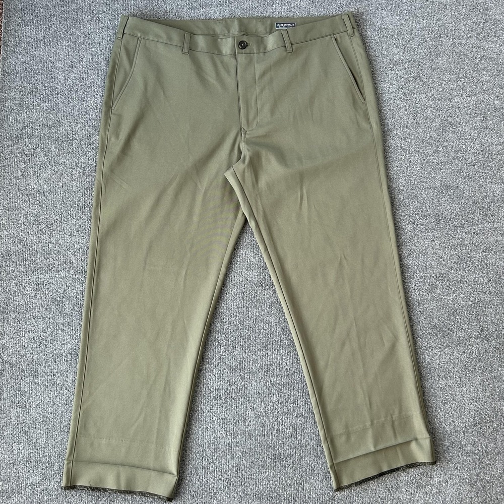 Mizzen Main Pants Men 40x 28 Olive Green Baron Chino Athletic Fit Casual